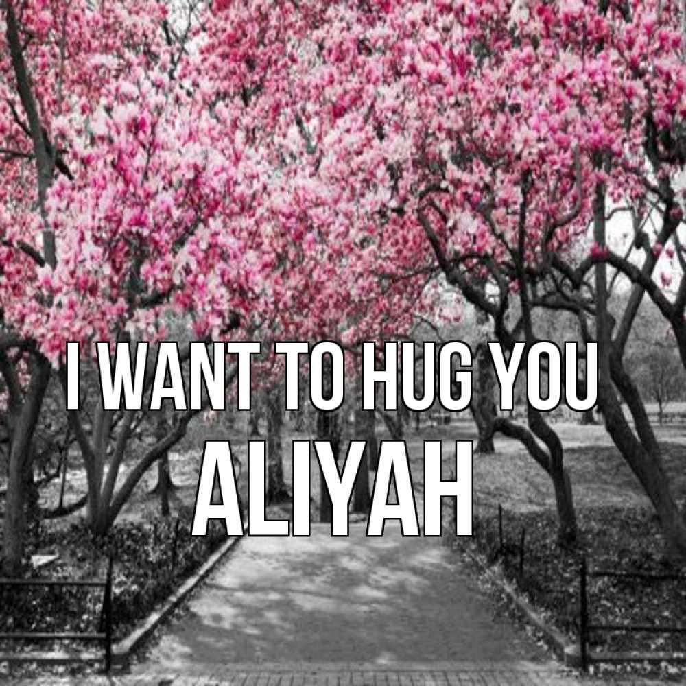 Greetings card с именем, Aliyah I want to hug you обработанное фото Greetings with text for free download 