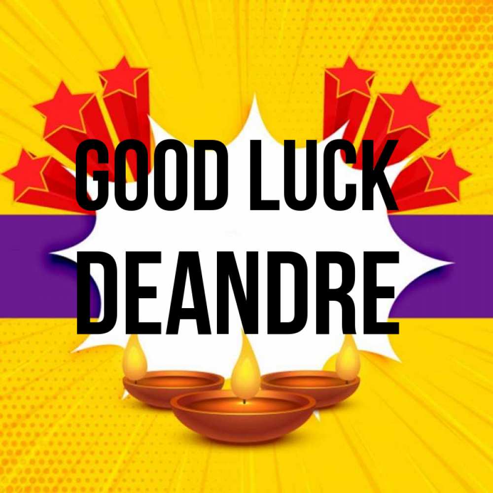 Greetings card с именем, Deandre Good luck векторное изображение Greetings with text for free download 
