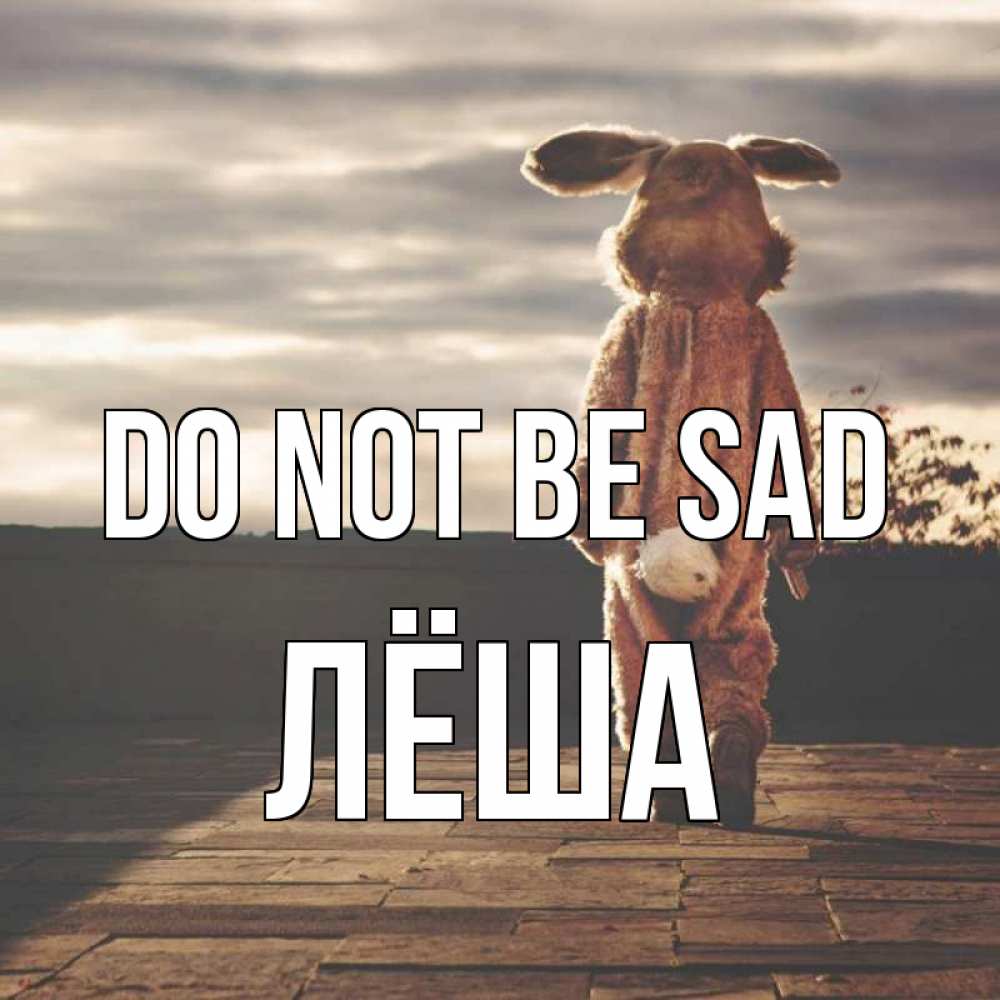 Greetings card с именем, Лёша Do not be sad со спины Greetings with text for free download 