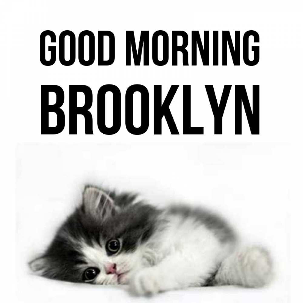 Greetings card с именем, Brooklyn Good morning кот лапки Greetings with text for free download 
