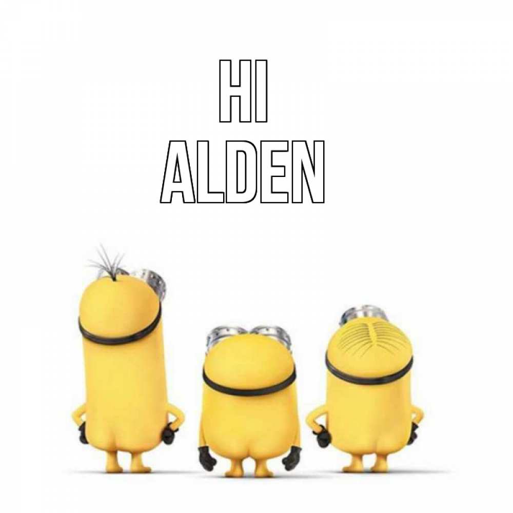 Greetings card с именем, Alden Hi приветики Greetings with text for free download 