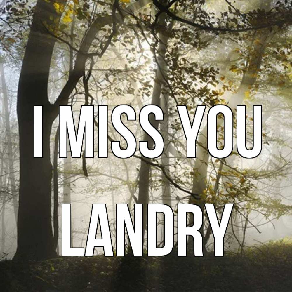 Greetings card с именем, Landry I miss you грустно Greetings with text for free download 