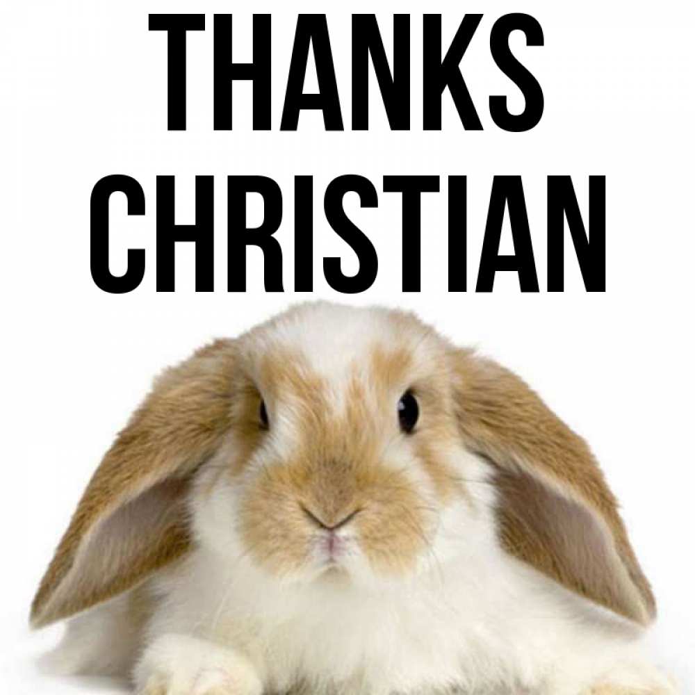 Greetings card с именем, Christian Thanks коричнево белый заяц Greetings with text for free download 