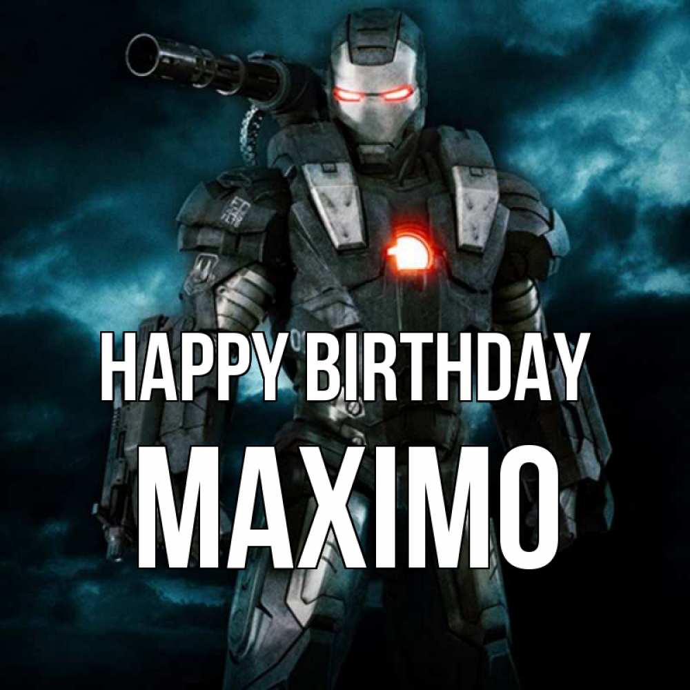 Greetings card с именем, Maximo Happy Birthday марвел супергерой в новом костюме Greetings with text for free download 