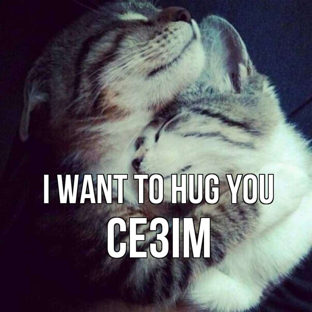Greetings card с именем, СЕЗІМ I want to hug you полосатики Greetings with text for free download 
