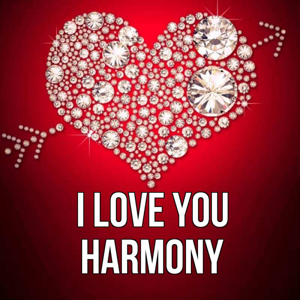 Greetings card с именем, Harmony I love you стрела купидона Greetings with text for free download 