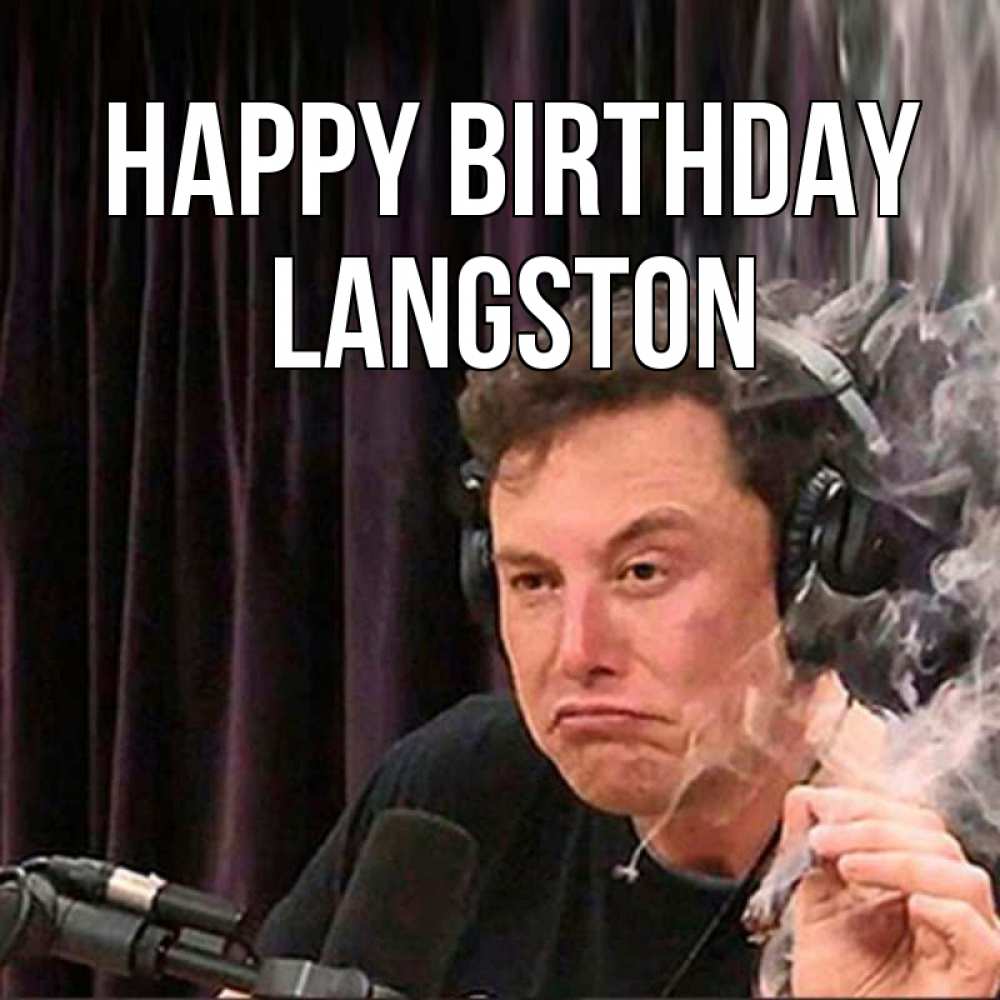 Greetings card с именем, Langston Happy Birthday МЕМ Greetings with text for free download 