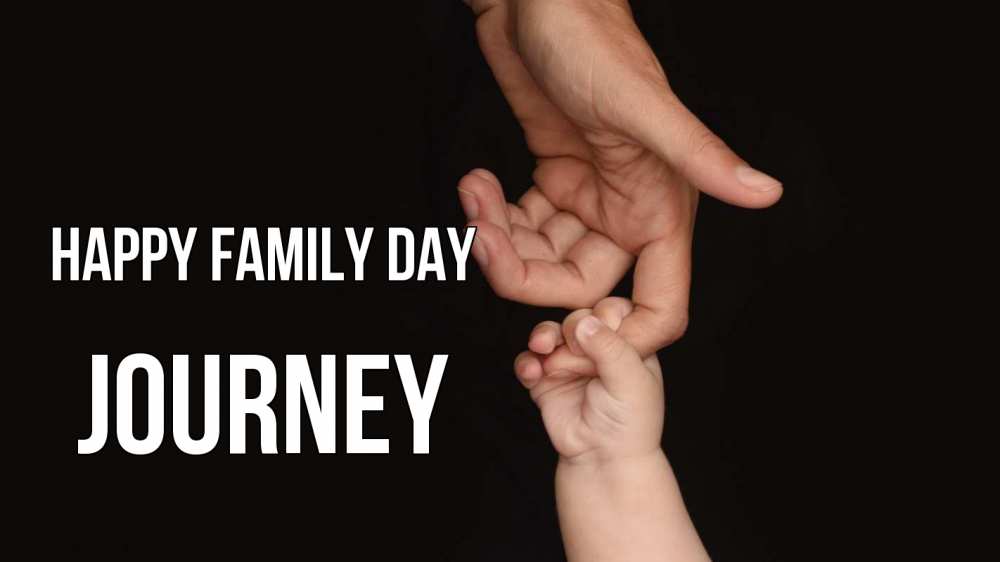 Greetings card с именем, Journey happy family day с днем семьи Greetings with text for free download 