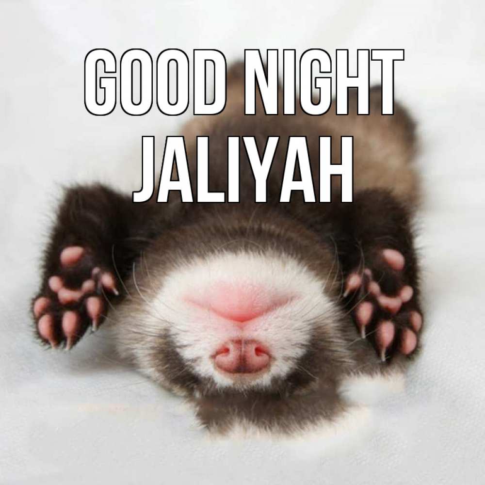 Greetings card с именем, Jaliyah Good night зверек Greetings with text for free download 