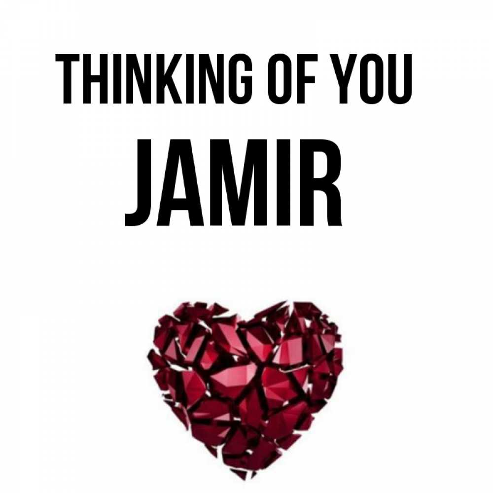 Greetings card с именем, Jamir Thinking of you рубиновое 1 Greetings with text for free download 
