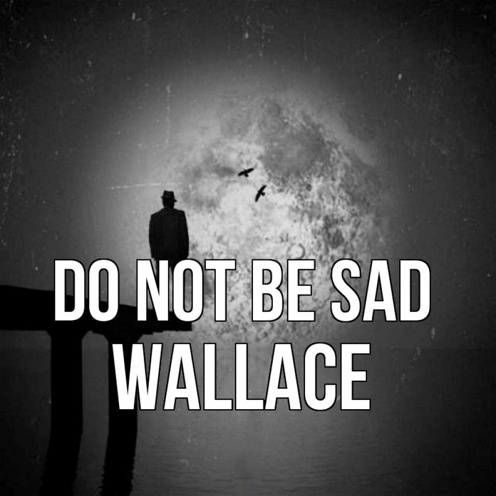 Greetings card с именем, Wallace Do not be sad мужчина на мосту Greetings with text for free download 