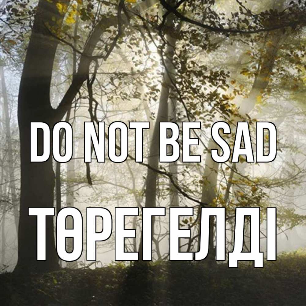 Greetings card с именем, Төрегелді Do not be sad лес и свет Greetings with text for free download 