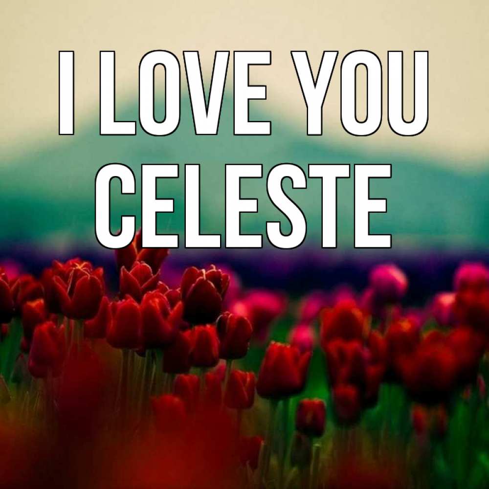 Greetings card с именем, Celeste I love you тюльпаны 4 Greetings with text for free download 
