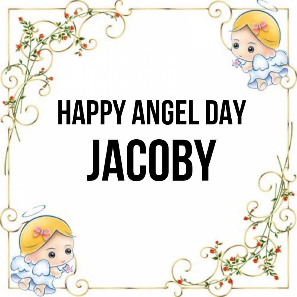 Greetings card с именем, Jacoby happy angel day девочки ангелы Greetings with text for free download 