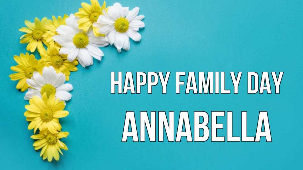 Greetings card с именем, Annabella happy family day с днем семьи Greetings with text for free download 