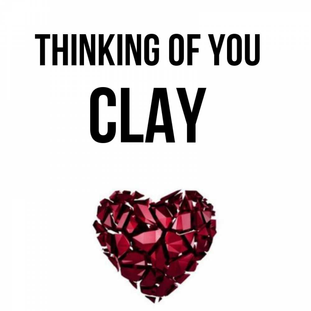 Greetings card с именем, Clay Thinking of you рубиновое 1 Greetings with text for free download 