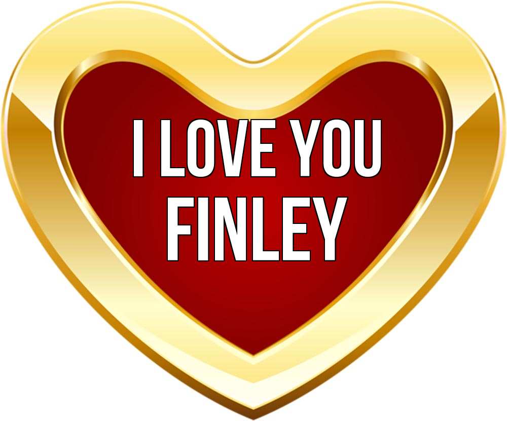 Greetings card с именем, Finley I love you из краски Greetings with text for free download 