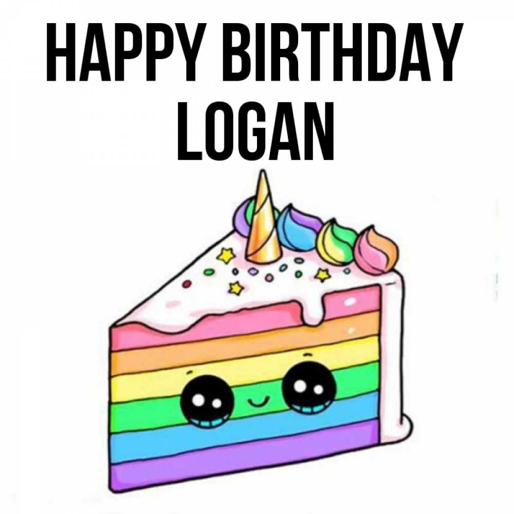 Greetings card с именем, Logan Happy Birthday с днем варенья Greetings with text for free download 