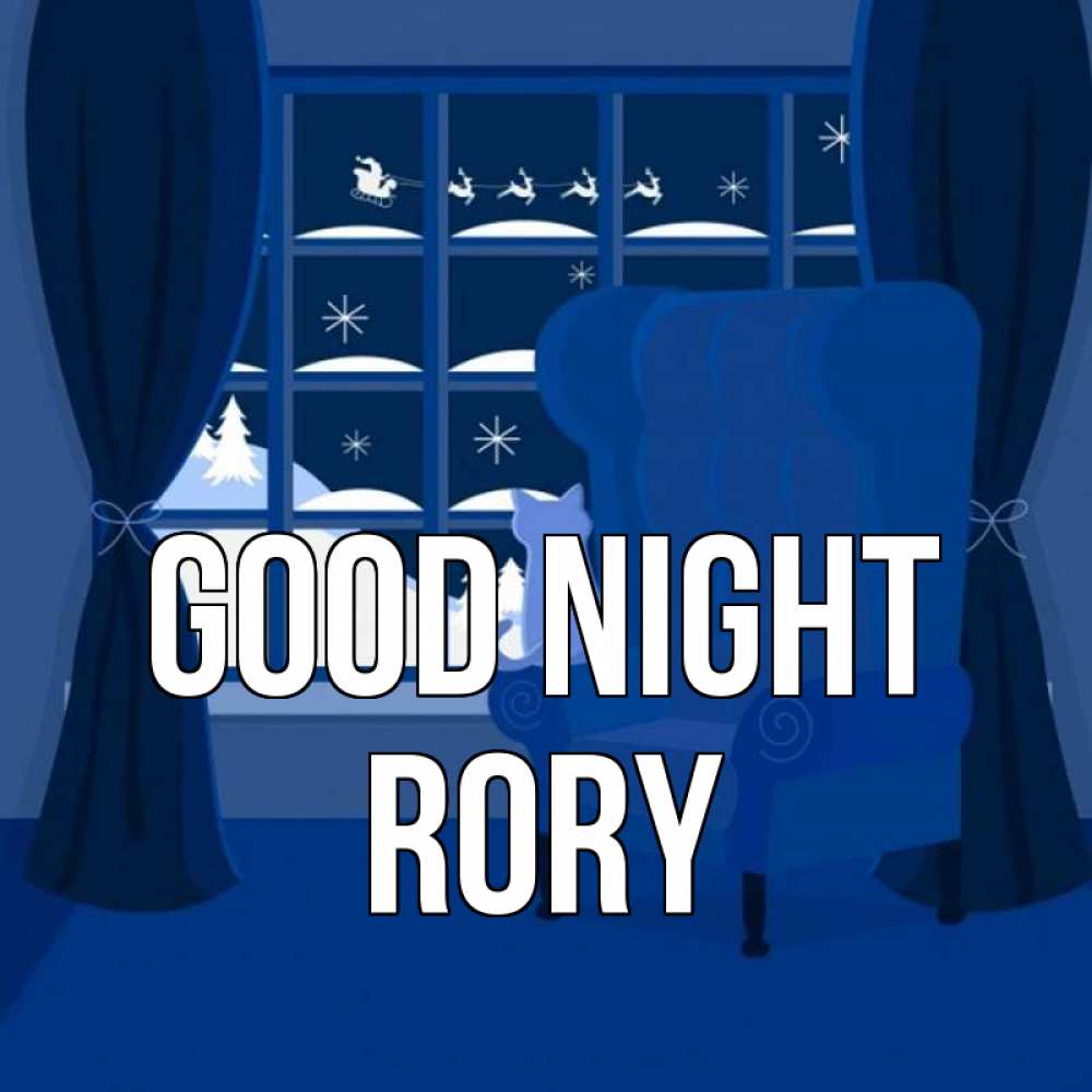 Greetings card с именем, Rory Good night зимняя тема Greetings with text for free download 