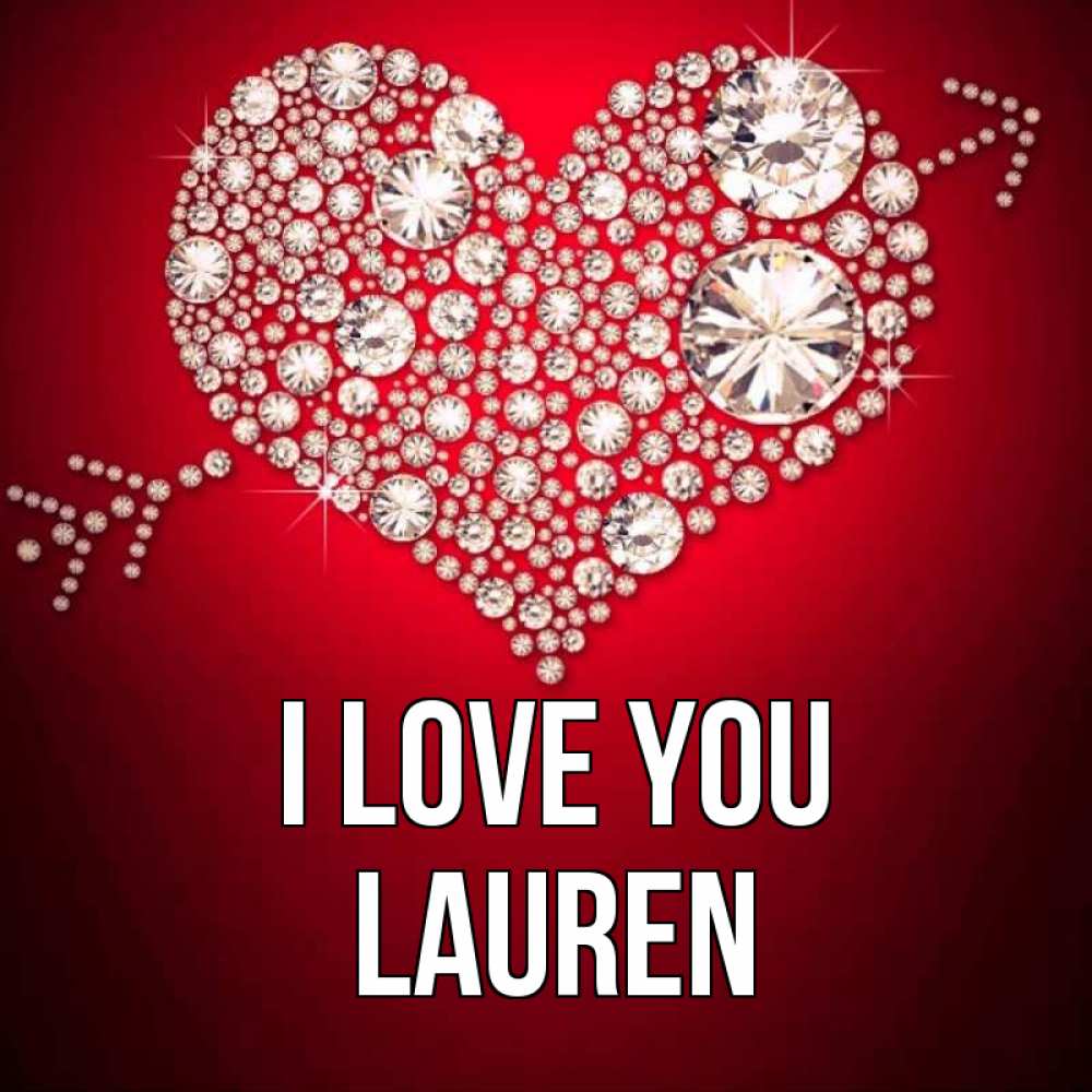 Greetings card с именем, Lauren I love you стрела купидона Greetings with text for free download 