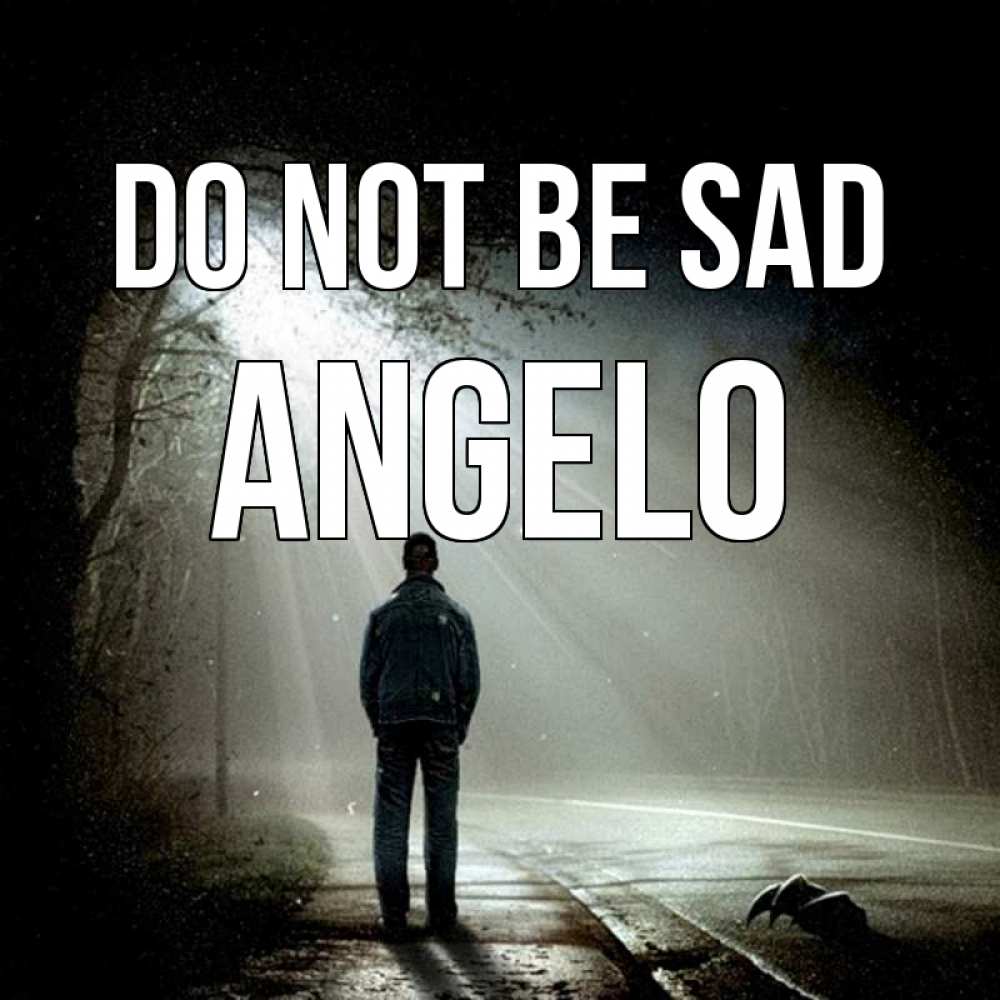 Greetings card с именем, Angelo Do not be sad свет с неба в лесу Greetings with text for free download 