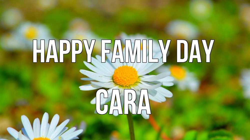 Greetings card с именем, Cara happy family day с днем семьи Greetings with text for free download 