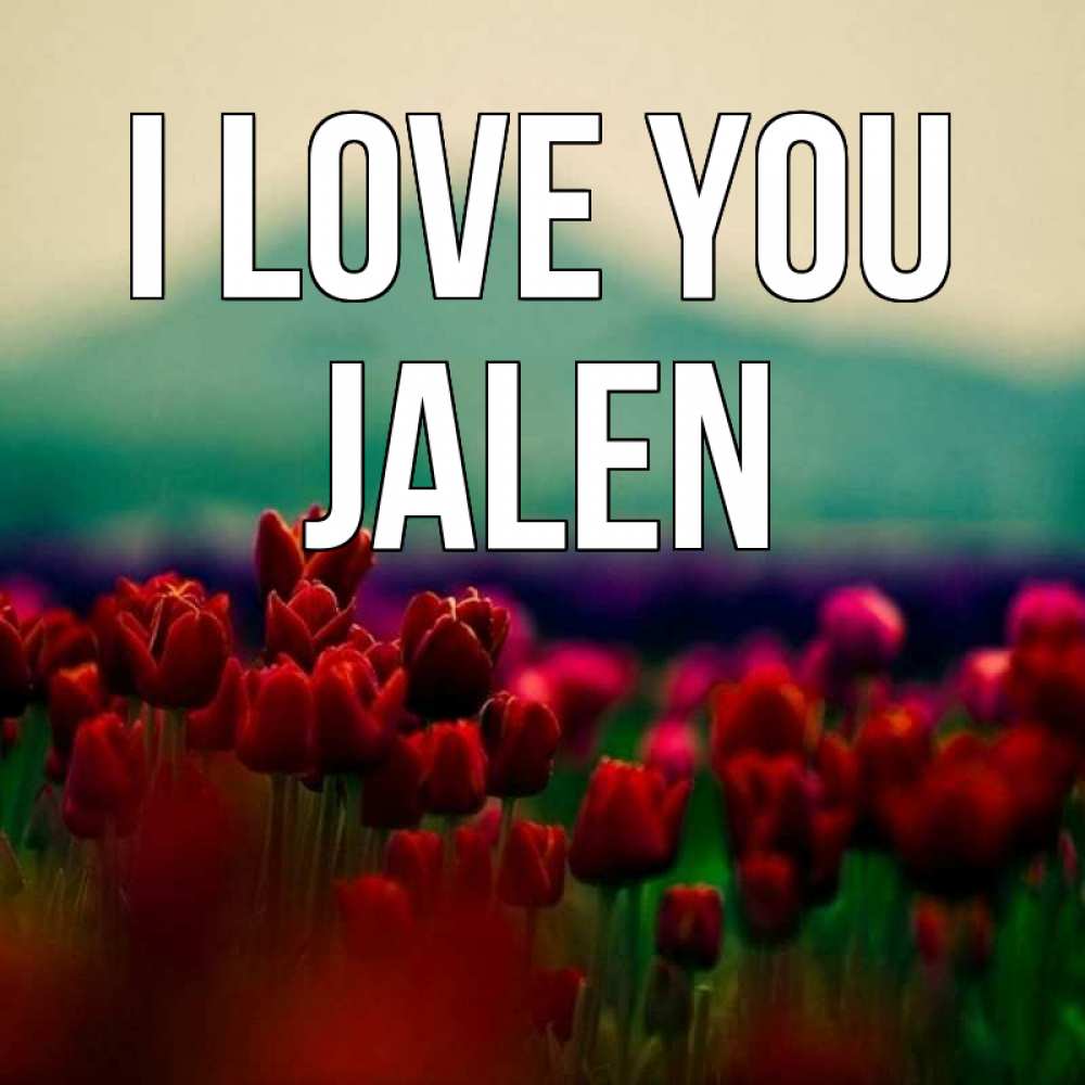 Greetings card с именем, Jalen I love you тюльпаны 4 Greetings with text for free download 