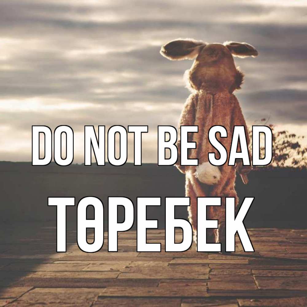 Greetings card с именем, ТӨРЕБЕК Do not be sad со спины Greetings with text for free download 