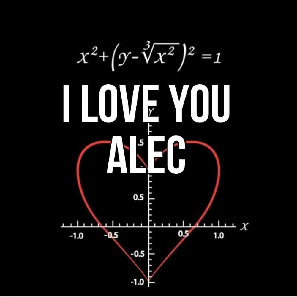 Greetings card с именем, Alec I love you сердечная формула Greetings with text for free download 