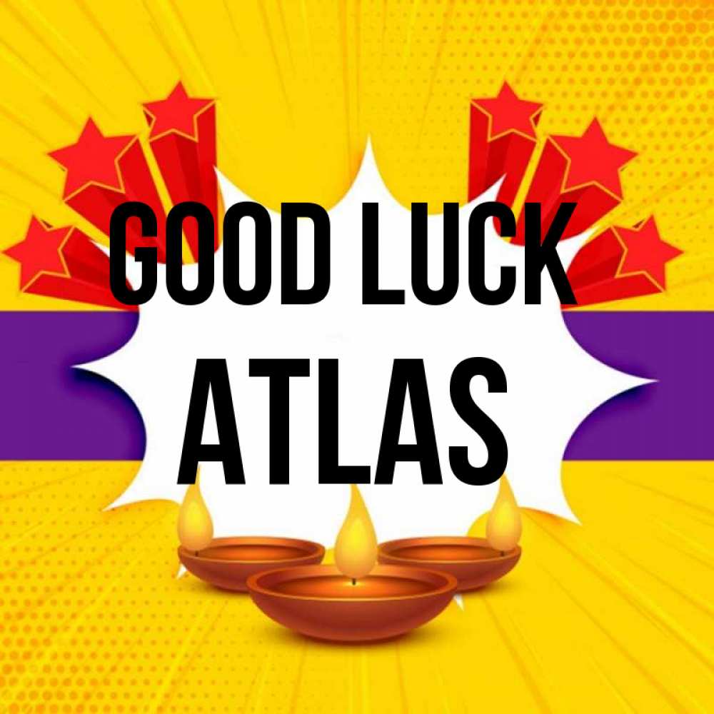 Greetings card с именем, Atlas Good luck векторное изображение Greetings with text for free download 