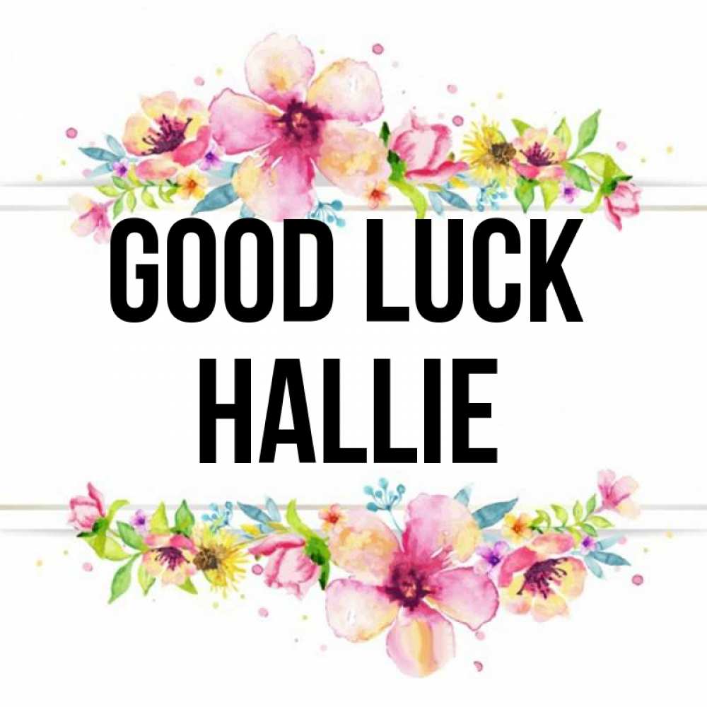 Greetings card с именем, Hallie Good luck пусть повезет 1 Greetings with text for free download 