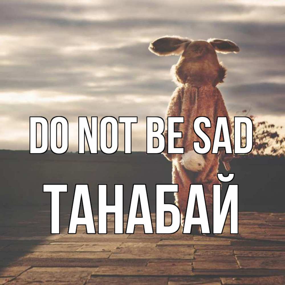 Greetings card с именем, ТАНАБАЙ Do not be sad со спины Greetings with text for free download 
