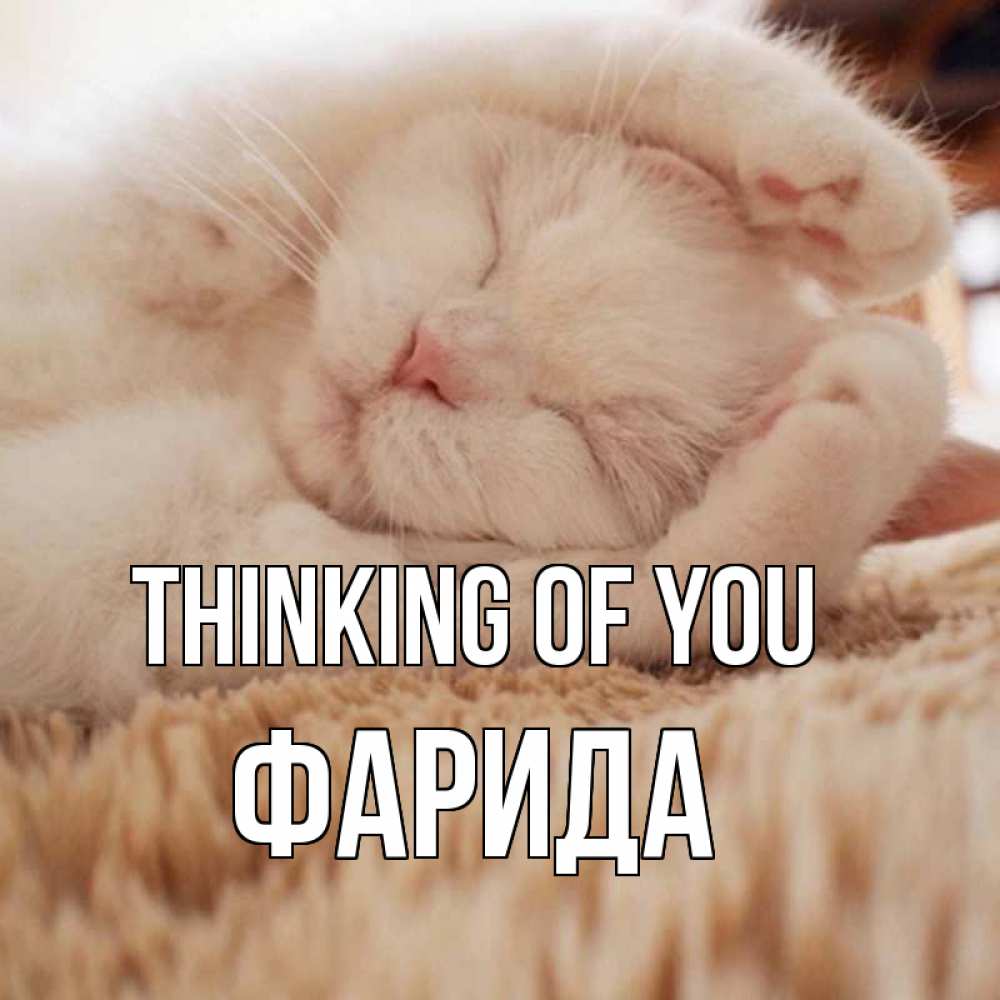 Greetings card с именем, ФАРИДА Thinking of you для любимой девушки милота Greetings with text for free download 
