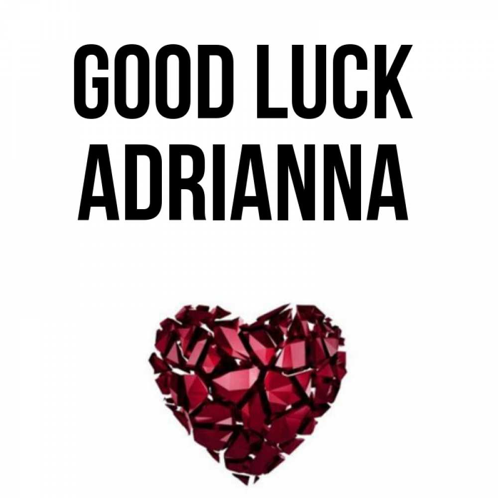 Greetings card с именем, Adrianna Good luck бордовое из кристаллов  1 Greetings with text for free download 