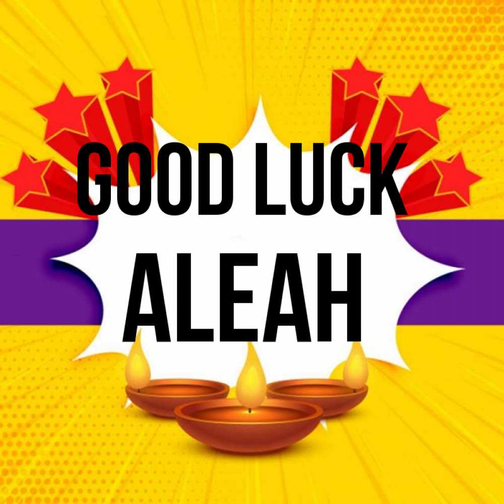 Greetings card с именем, Aleah Good luck векторное изображение Greetings with text for free download 