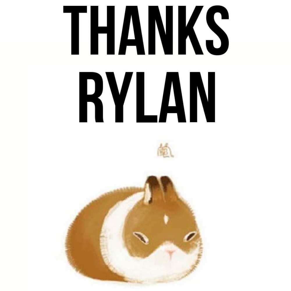 Greetings card с именем, Rylan Thanks коричнево белый домашний питомец Greetings with text for free download 
