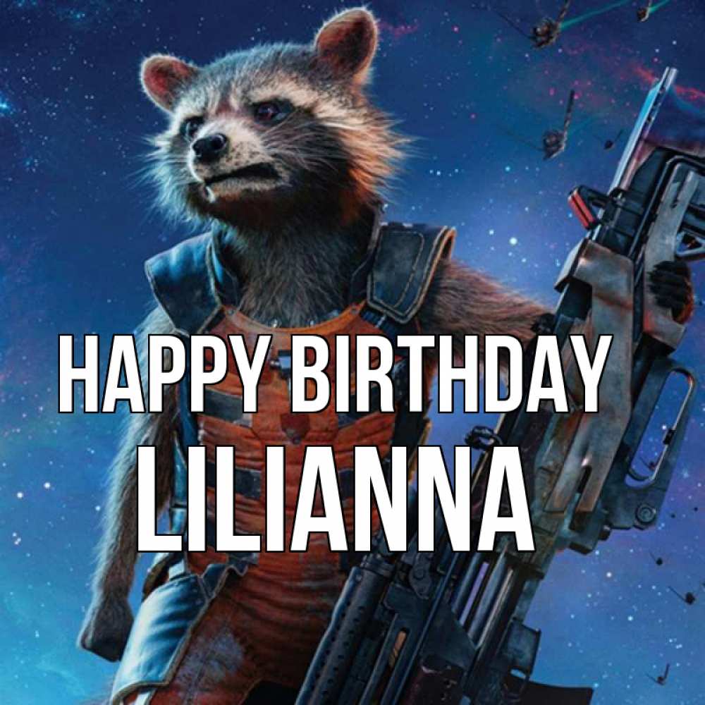 Greetings card с именем, Lilianna Happy Birthday реактивный Рокета Greetings with text for free download 