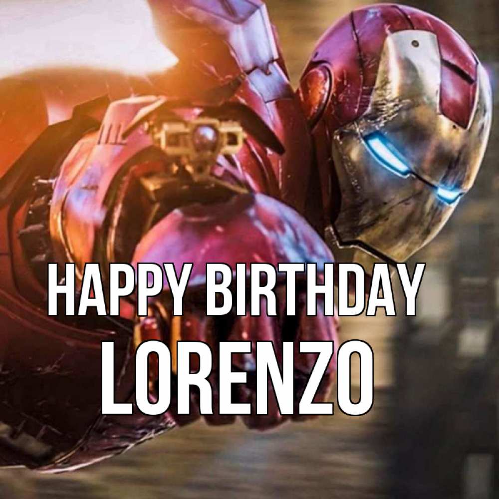 Greetings card с именем, Lorenzo Happy Birthday марвел супергерои в костюме Greetings with text for free download 