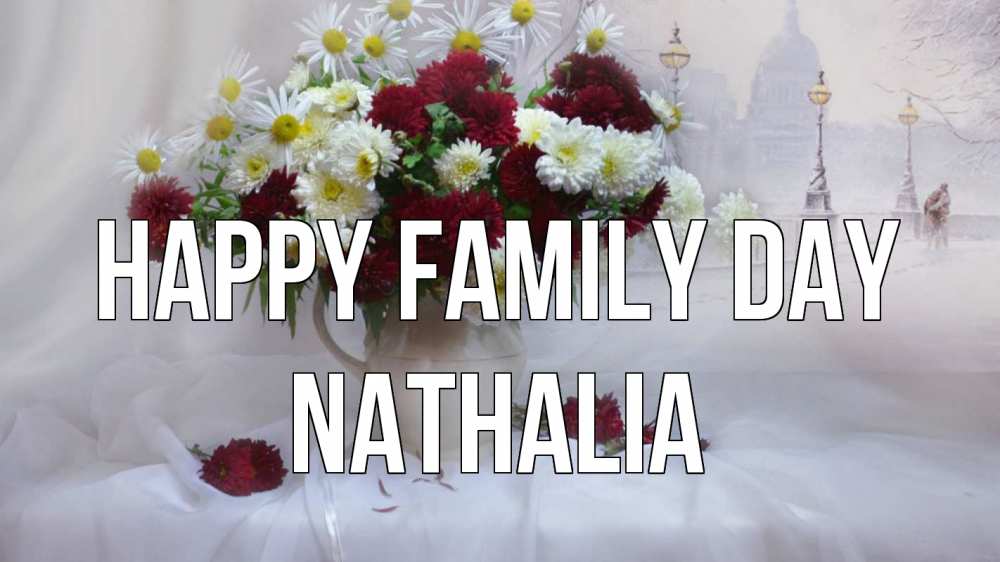 Greetings card с именем, Nathalia happy family day с днем семьи Greetings with text for free download 