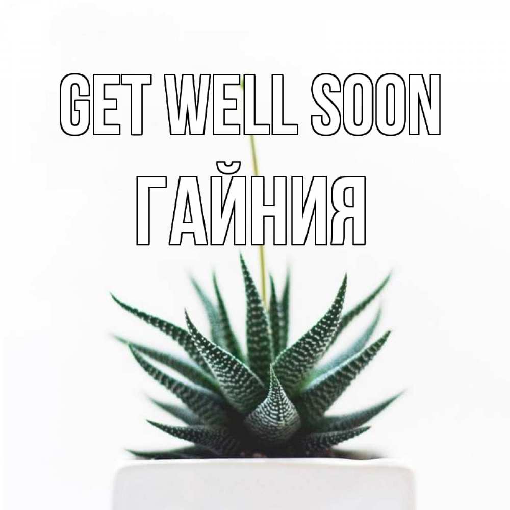 Greetings card с именем, ГАЙНИЯ Get well soon короче это непонятная колючка Greetings with text for free download 