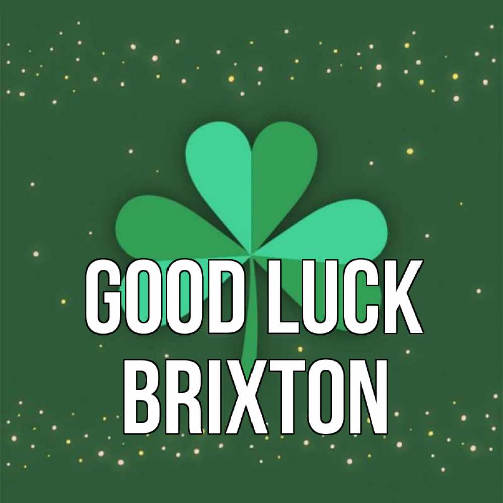 Greetings card с именем, Brixton Good luck лист клевера Greetings with text for free download 
