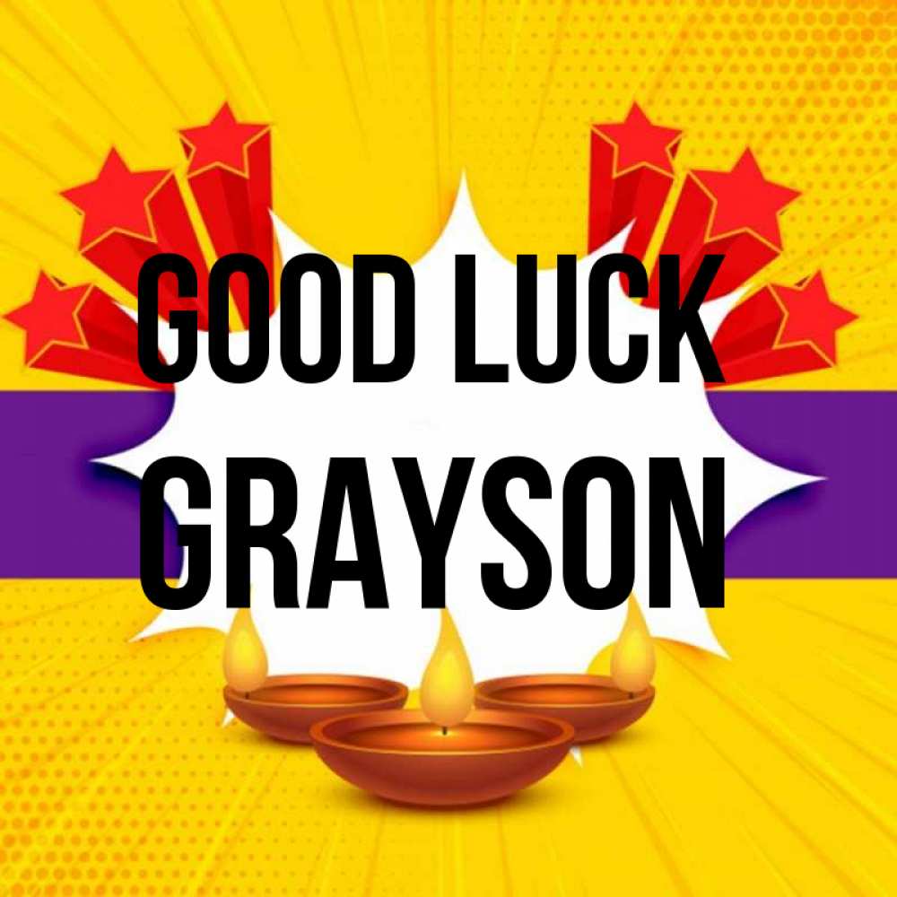 Greetings card с именем, Grayson Good luck векторное изображение Greetings with text for free download 