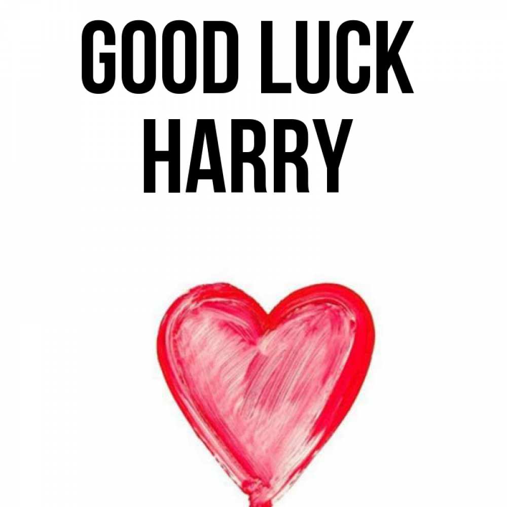 Greetings card с именем, Harry Good luck рисунок маркером Greetings with text for free download 