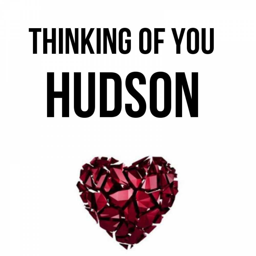 Greetings card с именем, Hudson Thinking of you рубиновое 1 Greetings with text for free download 