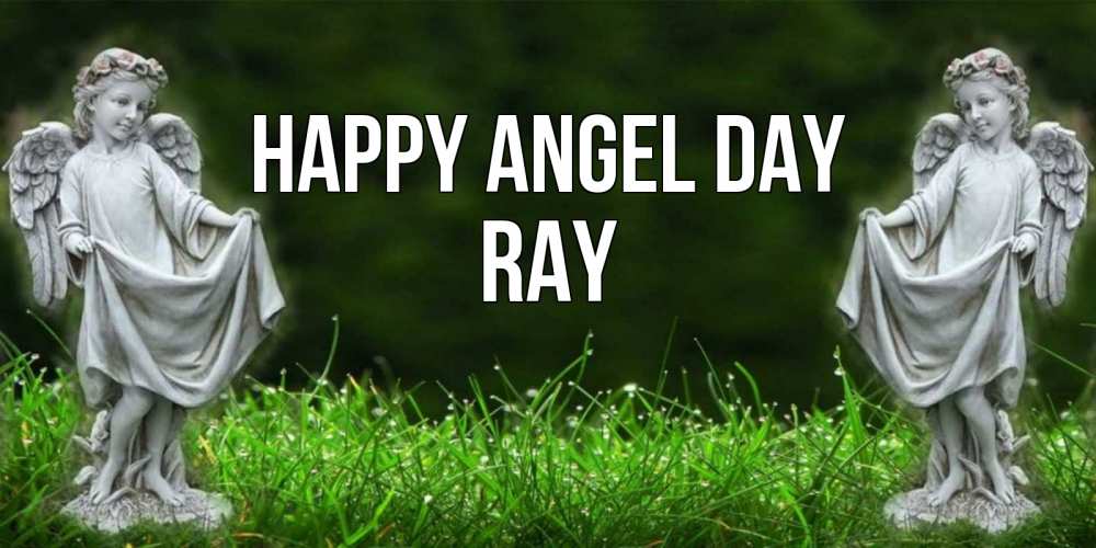 Greetings card с именем, Ray happy angel day небо, ангел, девушка Greetings with text for free download 