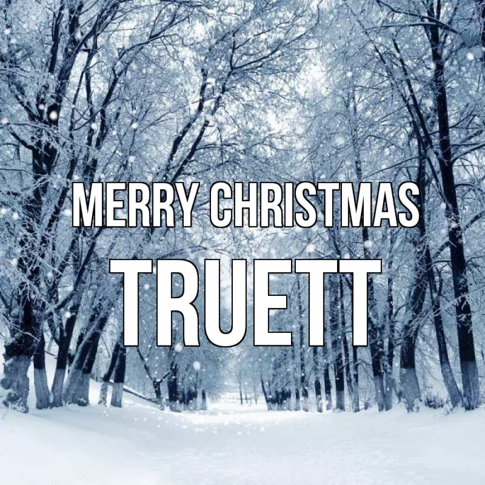Greetings card с именем, Truett Merry Christmas снег, лес, парк Greetings with text for free download 