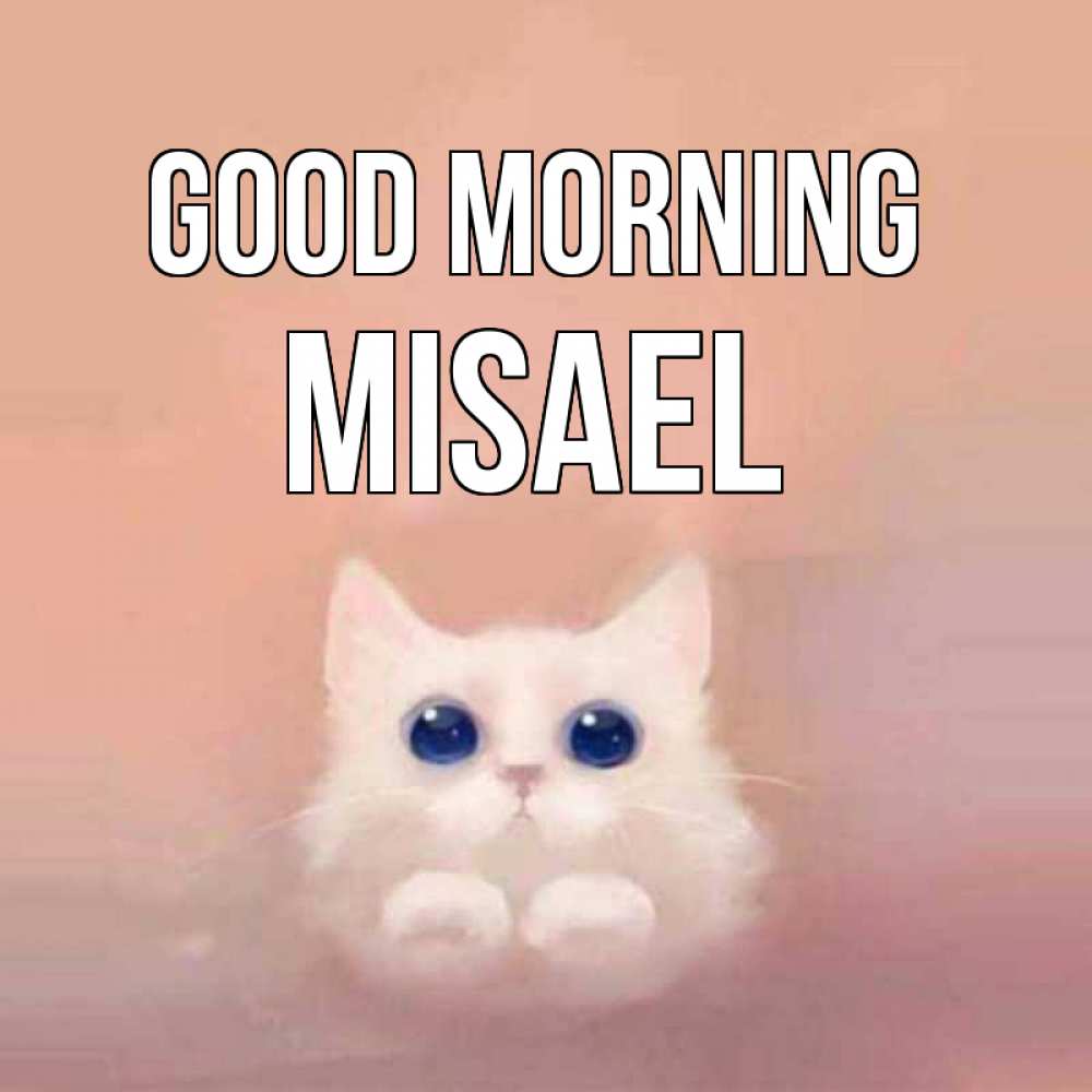 Greetings card с именем, Misael Good morning на розовом фоне Greetings with text for free download 