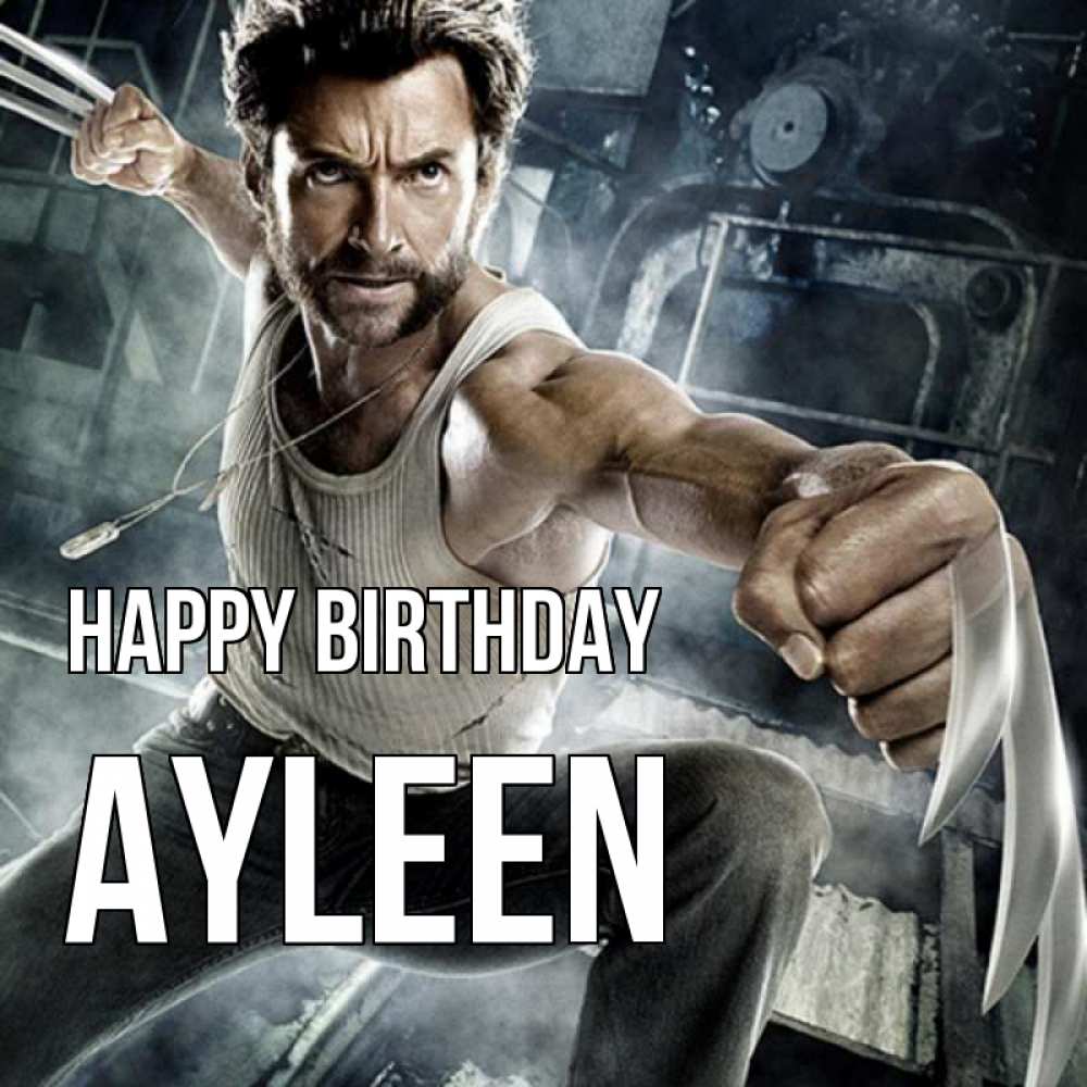 Greetings card с именем, Ayleen Happy Birthday супергерой в ярости Greetings with text for free download 