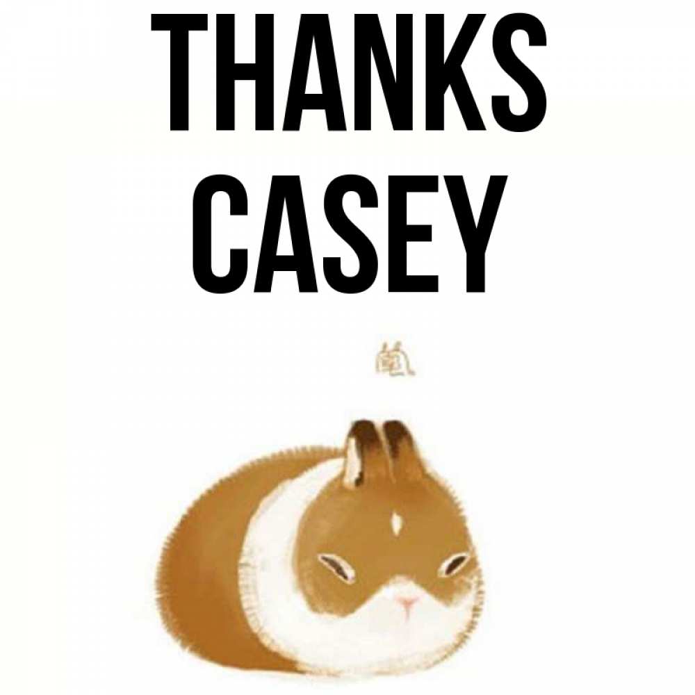 Greetings card с именем, Casey Thanks коричнево белый домашний питомец Greetings with text for free download 