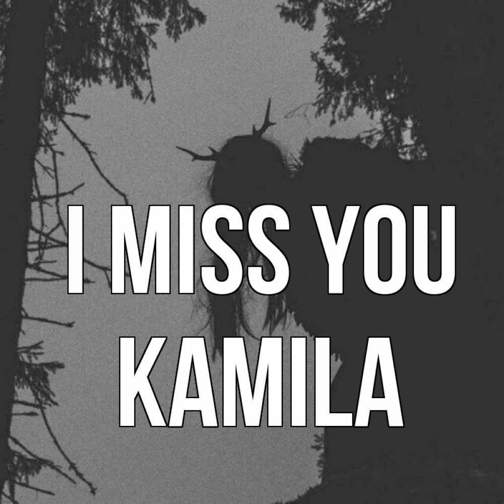 Greetings card с именем, Kamila I miss you пугаю Greetings with text for free download 